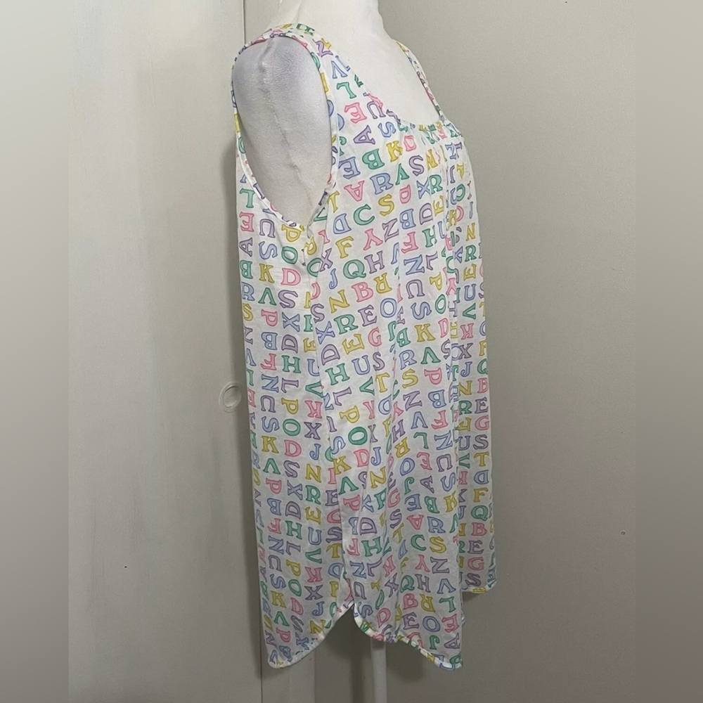 Vintage “Kittens” Brand Women’s Sleeveless Nightgown Sleepwear Large Alphabet - Picture 4 of 8